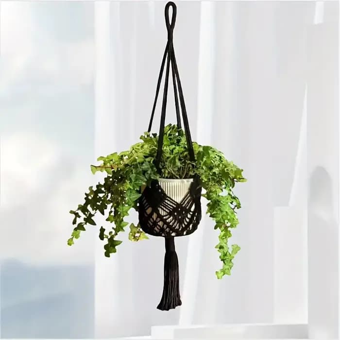 1 pièce Support de plante en macramé style bohème pour plantes succulentes d'intérieur et d'extérieu
