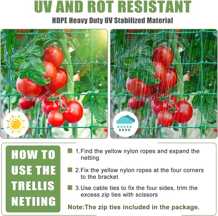 1 pièces filet en treillis extérieur robuste en Nylon plante grimpante filet pour concombre tomate F