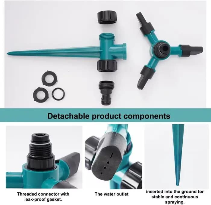 Arroseur automatique de jardin, arrosage de jardin, eau rotative à 360 degrés pour l'irrigation agri