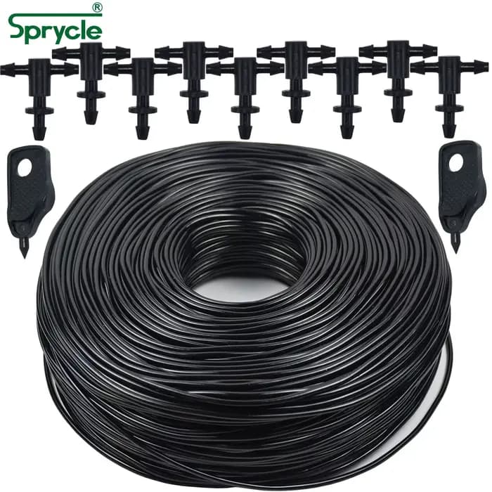 SPRYCLE-Micro système d'irrigation goutte-à-goutte avec connecteur 2 voies, tuyau en PVC, tube 140 e