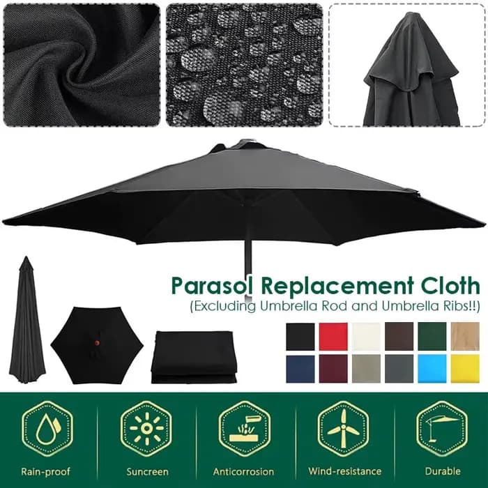 Tissu de remplacement pour Parasol, 2/2.7/3M, sans support, couverture de Parasol, imperméable, auve