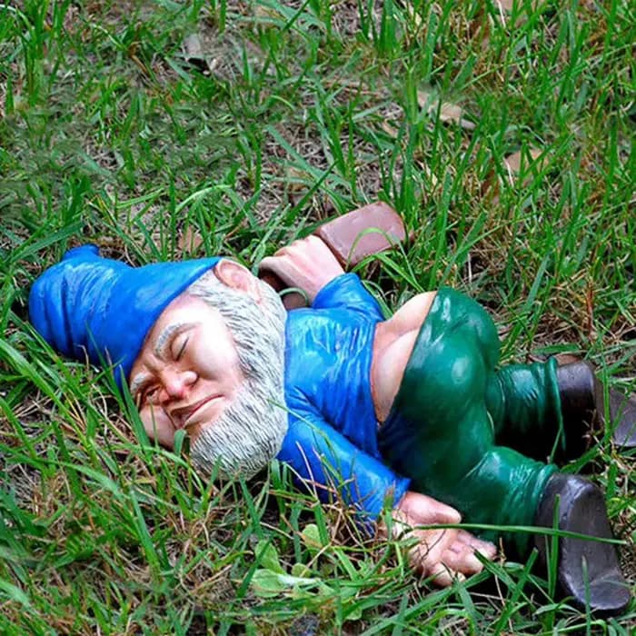 Statue de nain de jardin en plein air pour hommes et femmes, décor ivre, cadeaux d'anniversaire