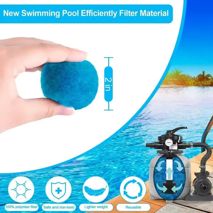Boule filtrante pour bain à remous, accessoire durable, en fibres d'imitation, pour piscine, SPA, fo