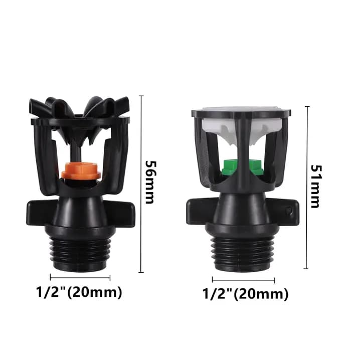 Arroseurs rotatifs à filetage mâle 1/2 ", arroseur d'eau d'irrigation pour pelouse 360 ° Système d