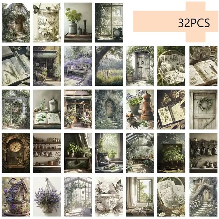 32 pièces, cartes postales de jardin d'herbes vintage, parfaites pour les cadeaux d'anniversaire/ann