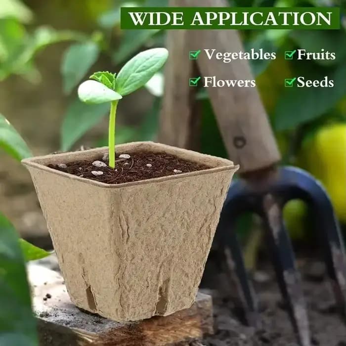 Pots de plantes pour pépinière, 50 pièces, plateau de jardin, Pots de torbe en pâte de papier biodég