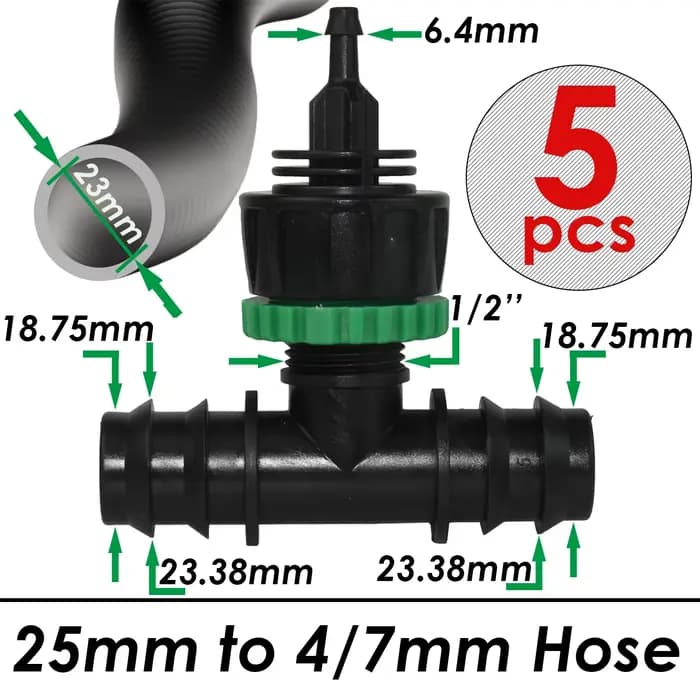 KESLA 5 pièces 1/2 3/4 1 ''PE tuyau 16mm 20mm 25mm connecteur séparateur té couplage à 4/7mm 1/4 tuy