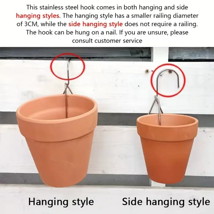 Crochets et supports de suspension pour plantes d'extérieur, adaptés aux designs de pots de fleurs d
