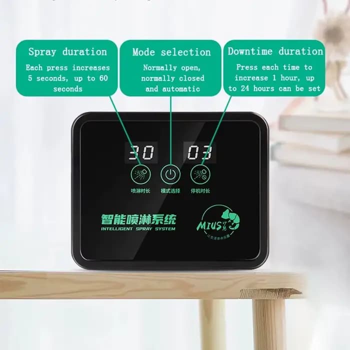 Système de pulvérisation intelligent avec écran tactile Système d'arrosage Terrariums Humidificateur