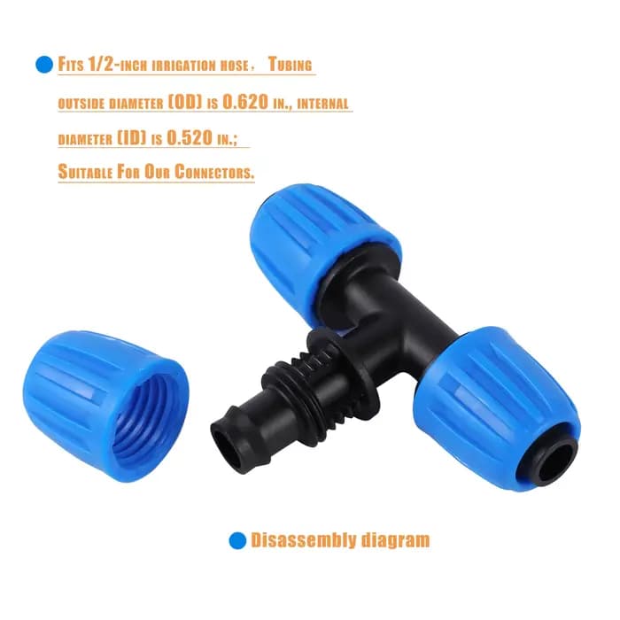 Connecteur de verrouillage de tuyau 1/2 ", 5 pièces, raccords d'irrigation goutte-à-goutte de 16mm,