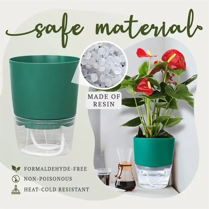 Pot de fleur hydroponique paresseux, Absorbant d'eau automatique, Transparent, Double couche, résine