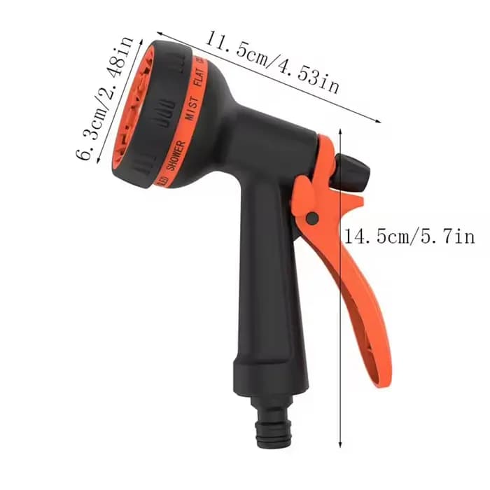 Pistolet à eau haute pression 10 modes pour lavage de voiture, arrosage de jardin, nettoyage extérie