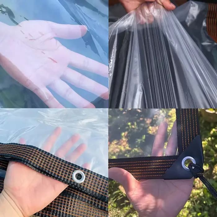 Bâche transparente en PE épaisse, imperméable, résistante aux UV et aux déchirures, en vinyle plasti