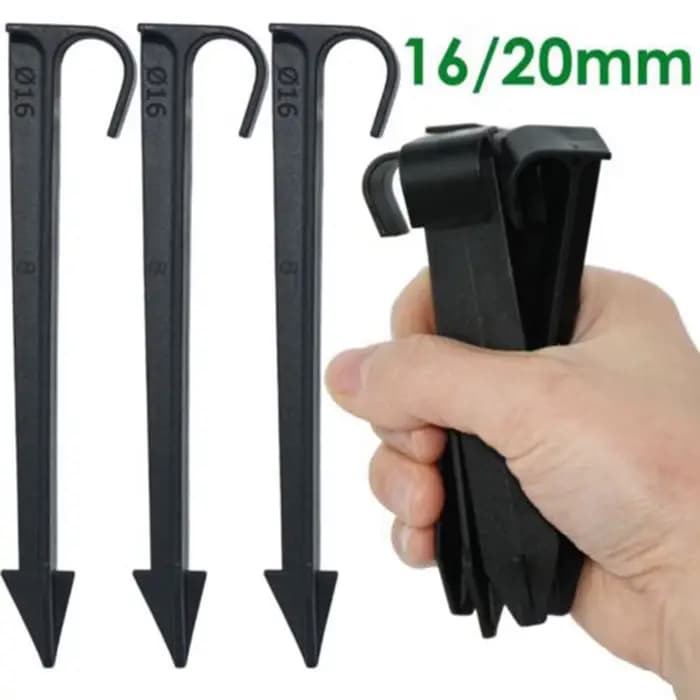 Tuyau en PE noir de type C, support de tuyau, prise de jardinage, nouveau, 16mm, 20mm, lot de 10 piè