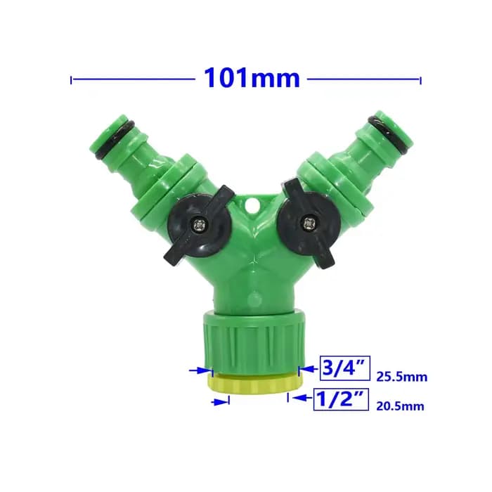 Séparateur d'eau pour tuyau de robinet à 2 voies, filetage 1/2 3/4, robinet de jardin, raccords d'ar