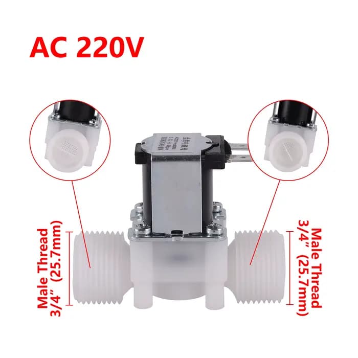 Électrovanne de Débit d'Entrée Normalement Fermée, N/C, DC 12V AC 1/2 V, 3/4, 1/4, 220 Pouces, Nouve