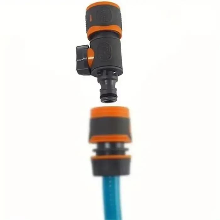 Adaptateur de tuyau d'arrosage à connexion rapide avec robinet d'arrêt - Compatible avec les tuyaux