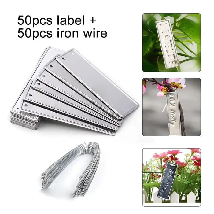Étiquettes métalliques Double face en aluminium pour plantes, étiquette d'identification d'arbre, fi
