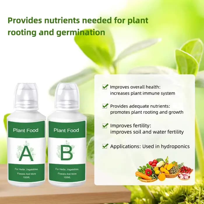 Kit de Solution d'engrais A et B liquide nutritif hydroponique général, 2 pièces/boîte, pour plantes