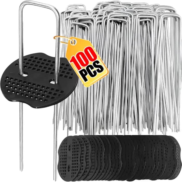 Piquets de jardin en U robustes, clous de fixation pour gazon, piquets galvanisés pour aménagement p