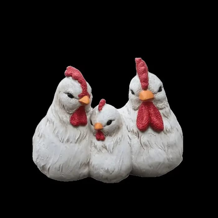 Décoration Créative : Pot de Fleurs Famille de Poulets, Ornements de Jardin, Figurine de Poulet Amus