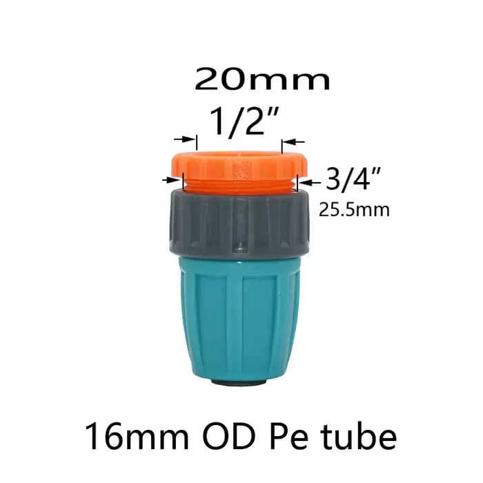Connecteur de Tuyau en PE 1/2 de 16mm, Mathiateur d'Eau, Couplage en T Fileté, Verrouillage à 4/7mm,