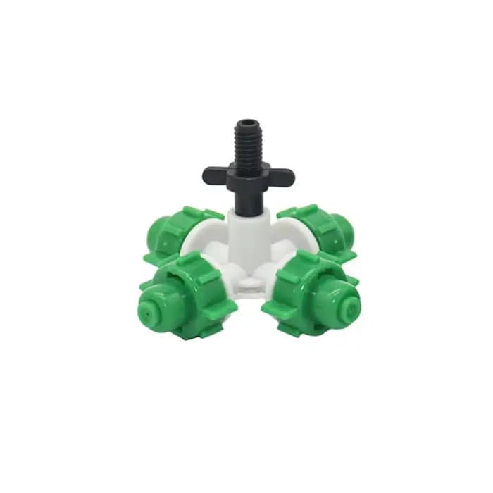 Buse de brumisation croisée pour serre, 4 voies, anti-goutte, avec connecteur fileté 1/4 ", 1 jeu