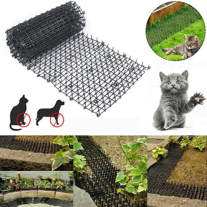Tanselection-Polymères anti-chat et antiparasitaire en PP noir, bande de piquants en plastique, bouc