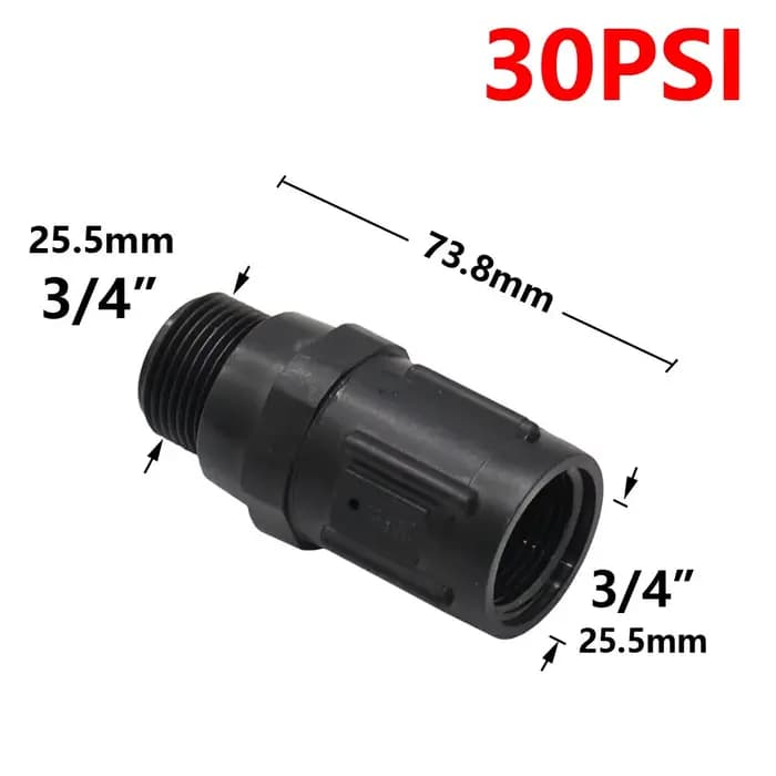 Régulateurs de pression préréglé d'eau à filetage de 15psi, 20psi, 25psi, 30psi, 45psi, 3/4 pouces,