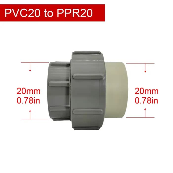 Raccord PPR vers PVC DN20-DN63 Adaptateur de Tuyau pour Eau Irrigation Plomberie Maison Connecteur P