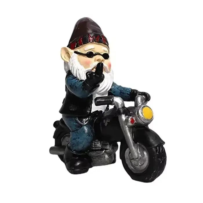 1 pièces Gnome nain résine artisanat décoration de jardin ornements de maison motard vieil homme équ