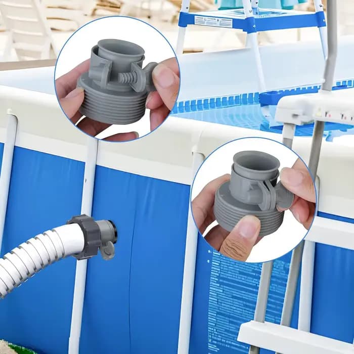 Adaptateur de tuyau de piscine 1.25 "à 1.5", pièces de pompe de piscine avec collier de Valve à pist
