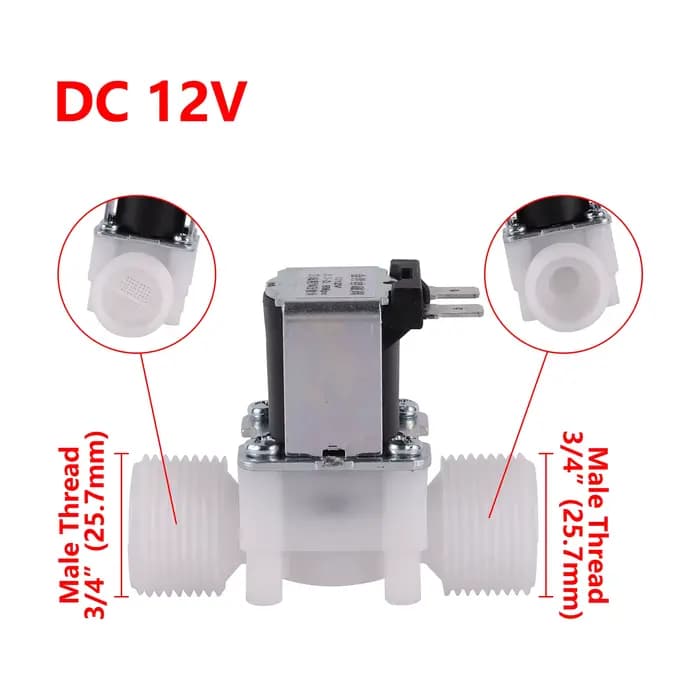 Électrovanne de Débit d'Entrée Normalement Fermée, N/C, DC 12V AC 1/2 V, 3/4, 1/4, 220 Pouces, Nouve