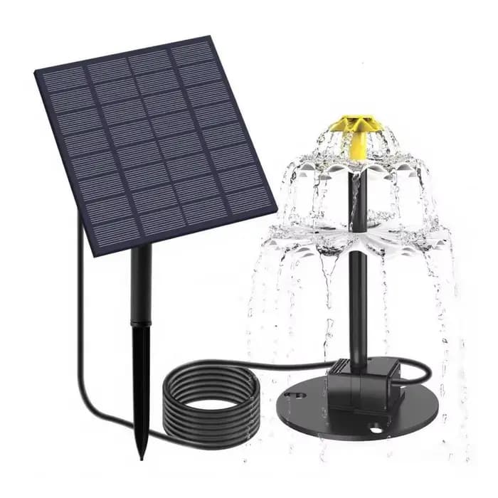 Fontaine solaire d'extérieur, fontaine à eau solaire pour patio, fontaine à eau solaire pour bain d'