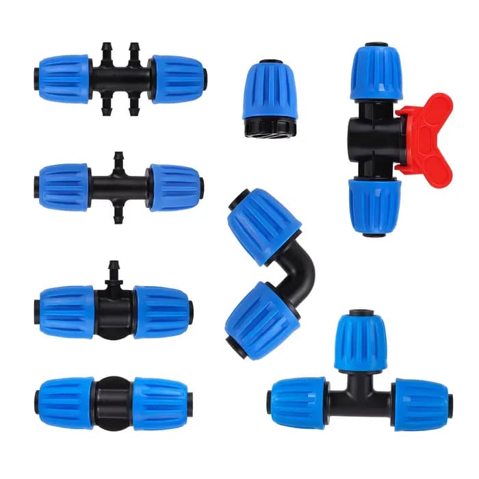 Connecteur de verrouillage de tuyau 1/2 ", 5 pièces, raccords d'irrigation goutte-à-goutte de 16mm,