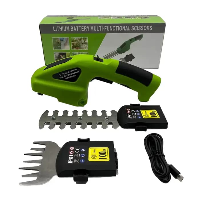 Taille-haie électrique sans fil 2-en-1 rechargeable, outil de jardinage portatif pour l'entretien de