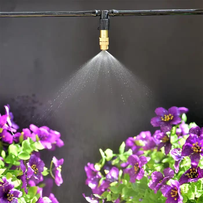 Buse de brumisation en cuivre réglable avec connecteur en T en plastique, arroseur d'irrigation en l