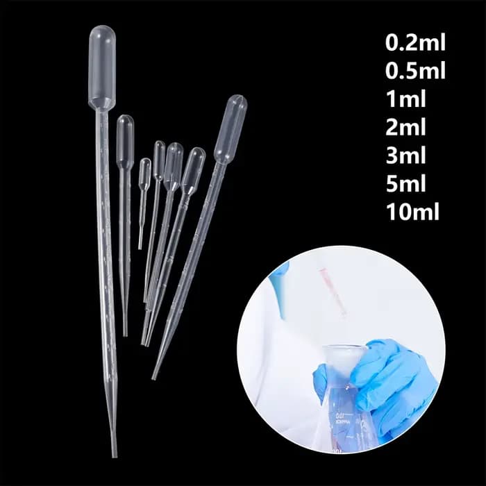 Pipette en plastique pour plantation de jardin, récipient gradué jetable de 0.2/0.5/1/2/3/5 /10ML, c