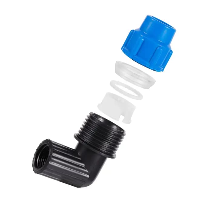 Connecteur rapide de tuyau PE 20/25/32mm, coude réduisant le Joint de tuyau d'eau, filetage femelle