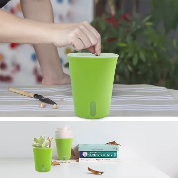 Pot de fleur d'arrosage automatique, récipient en plastique Lauren avec trou de proximité, pots de p