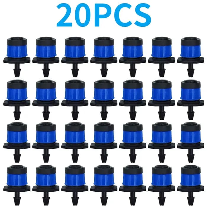 20 Pièces d'Arroseurs Réglables à Diffusion Omnidirectionnelle, Pulvérisation à 360 Degrés, Goutteur