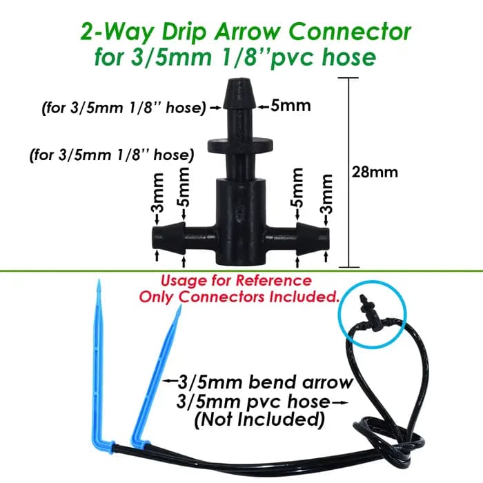SPRYCLE-Micro système d'irrigation goutte-à-goutte avec connecteur 2 voies, tuyau en PVC, tube 140 e