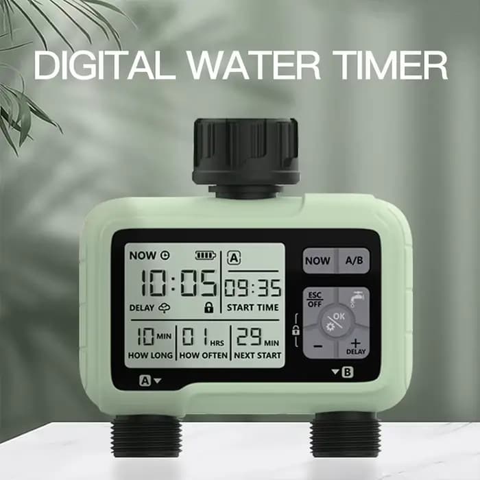 Super système de synchronisation, minuterie d'eau à 2 sorties, arrosage précis, Irrigation automatiq