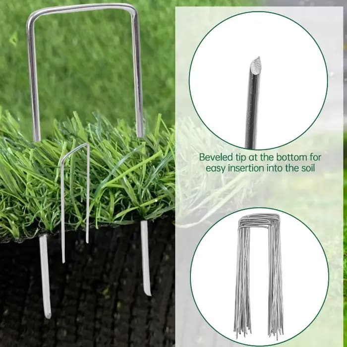 Agrafes de jardin de type U, piquets de tube de clôture robustes, broches Sod, pointe de paysage gal