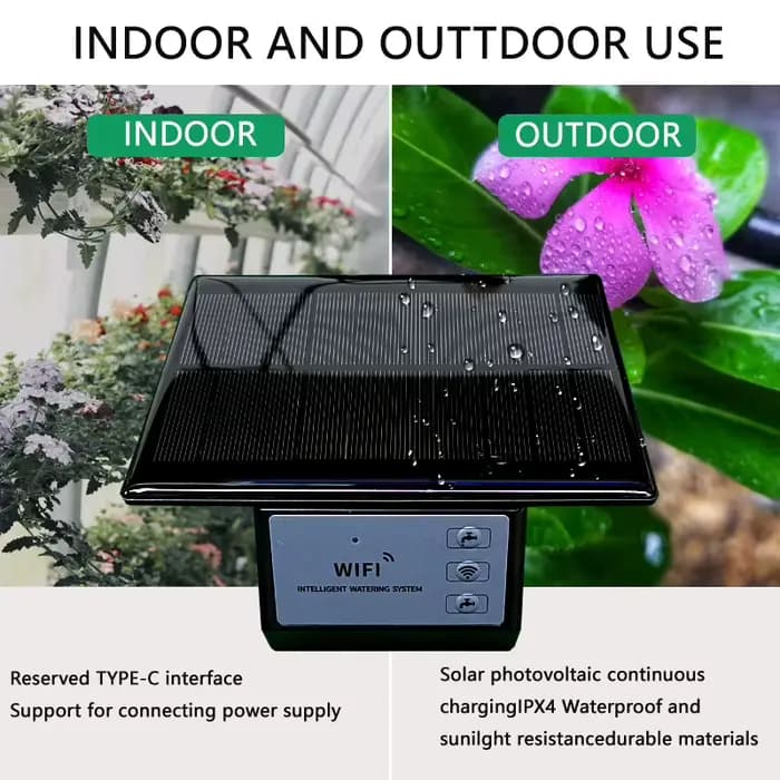 Kit d'irrigation solaire automatique WIFI domestique, outil d'arrosage avec télécommande avec applic