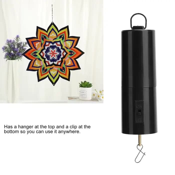 Moteur rotatif noir pour le vent, accessoire de décoration de jardin, mobile à piles, tendance