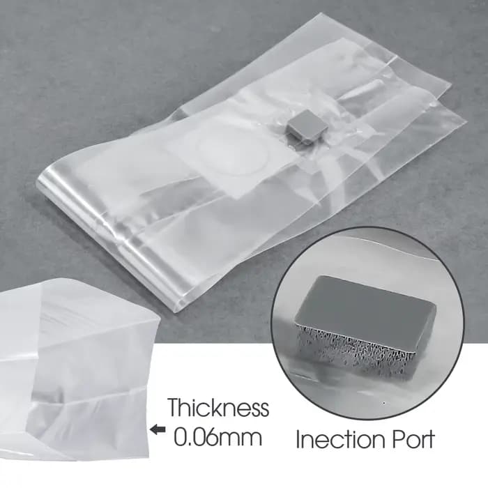 Patch filtrant PP 0,2 μm, 0.06mm, sac en toile de champignon autoclavant avec Port d'injection auto-