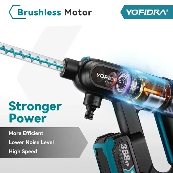 Pistolet de lavage haute pression sans fil YOFIDRA 220 bars, 3 vitesses, pour batterie Makita 21V