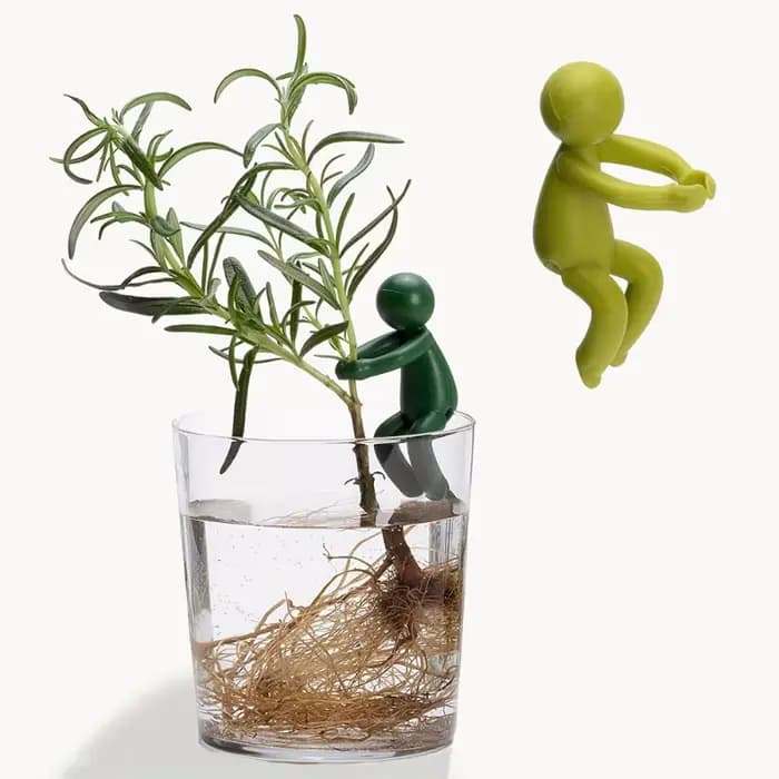 Lot de 3 supports de plantes hydroponiques en forme humaine, en plastique, pour la décoration de bur