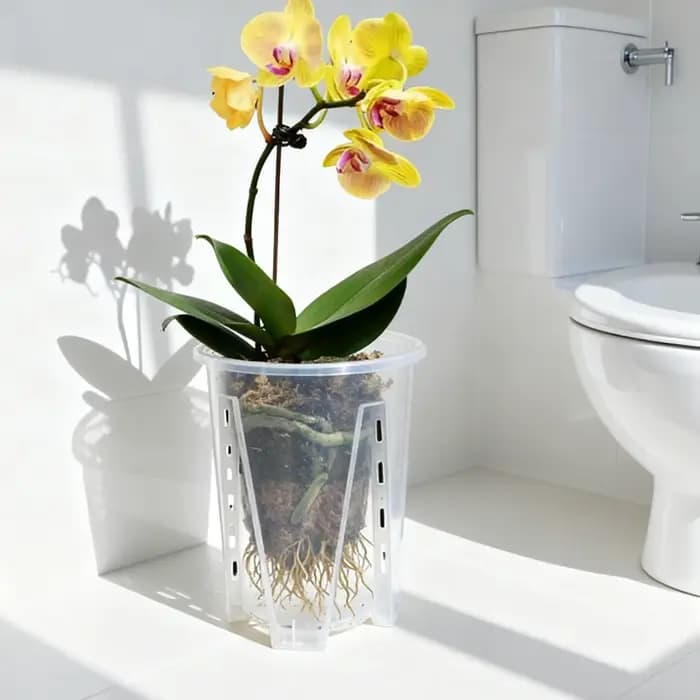 Pots à orchidées en plastique transparents avec trous de ventilation pour la plantation des Phalaeno